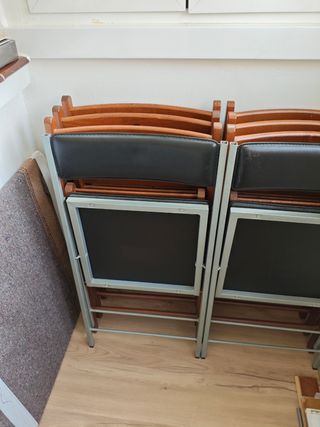 2 Sillas plegable moderna negra