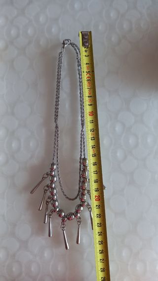 Collana argento perle ciondoli donna usata