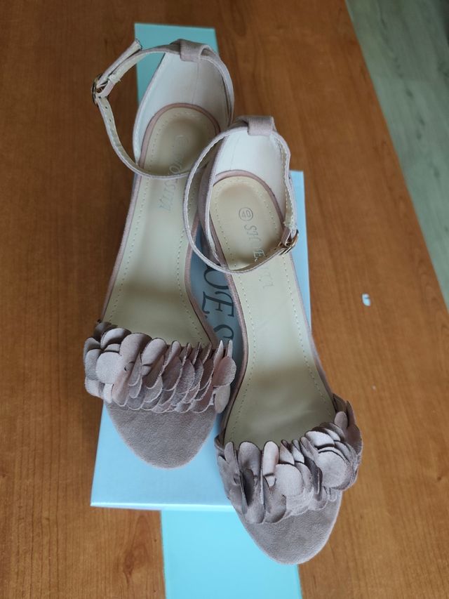 Sandalias rosa palo - tacón bajo