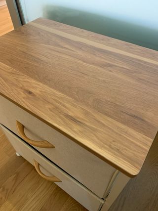 Cómoda 2 cajones - Madera y tela