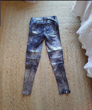 Pantalones Zara pitillo metalizados