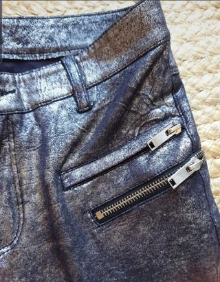 Pantalones Zara pitillo metalizados