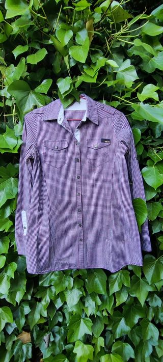 Camisa cuadros Pull Bear - morada y roja