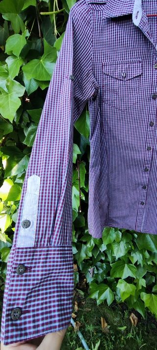 Camisa cuadros Pull Bear - morada y roja