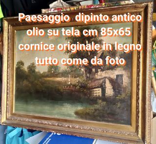 Dipinto olio paesaggio antico 85x65cm