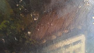 Dipinto olio paesaggio antico 85x65cm