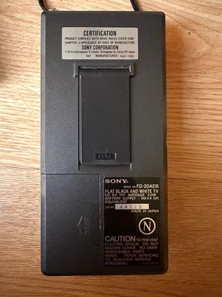 Sony Watchman FD-20A TV Portátil Vintage