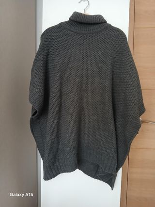Poncho de lana gris - Talla 16