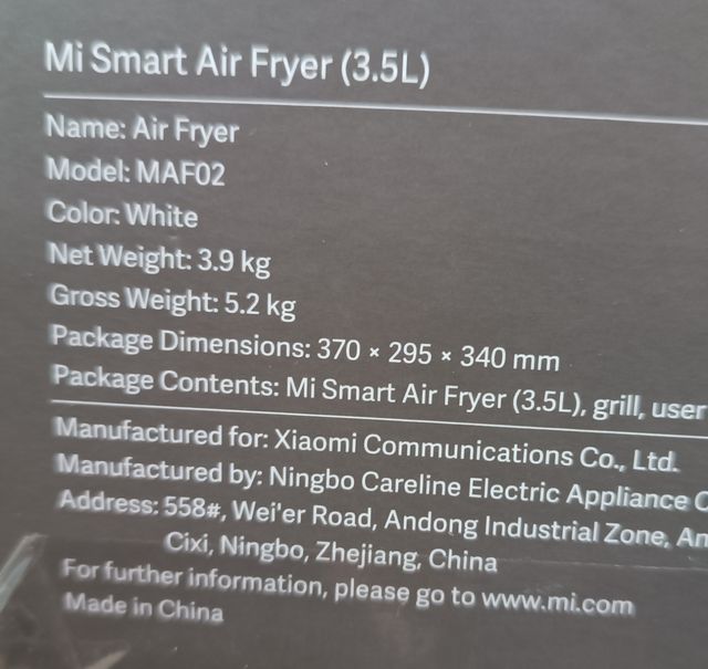 Friggitrice ad aria Xiaomi 3.5L