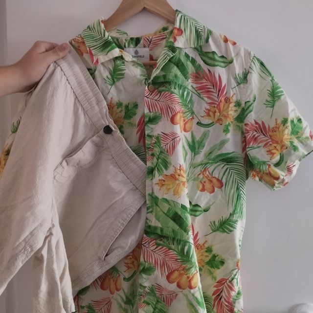 Conjunto Springfield - Camisa y pantalón beige, ta