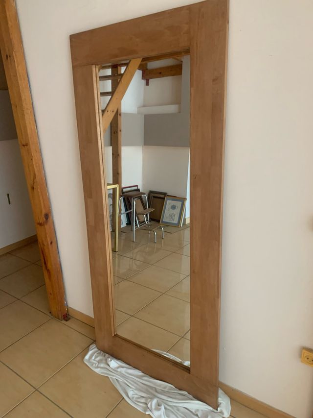 Specchio in legno di faggio - marrone