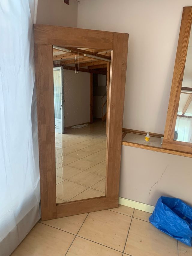 Specchio in legno di faggio - marrone