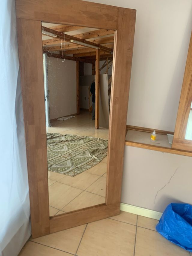 Specchio in legno di faggio - marrone