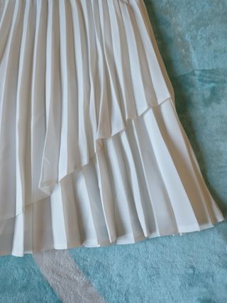 Mini Falda Plisada Blanca Stradivarius - Talla S