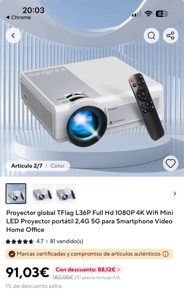 Proyector Smart L36P Full HD + trípode