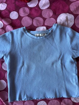 Camisetas Pull&Bear azul talla S