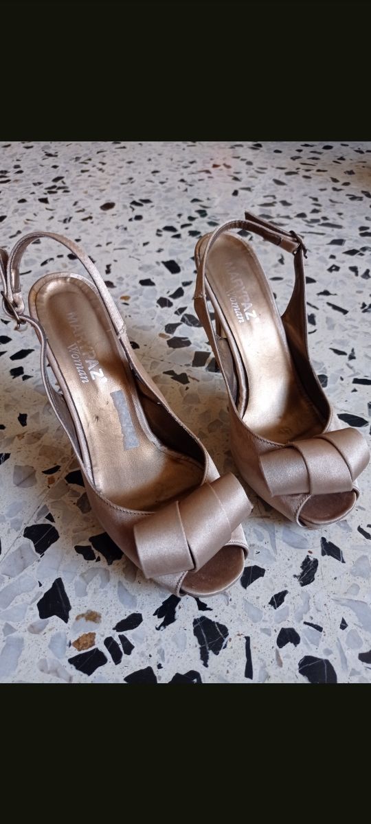 Tacones dorados de salón 11cm -talla 37