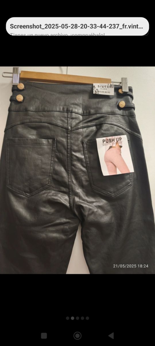 Pantalones negros polipiel /talla 42 tallan 38 /40