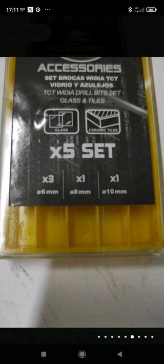 5 Brocas widia para cristal