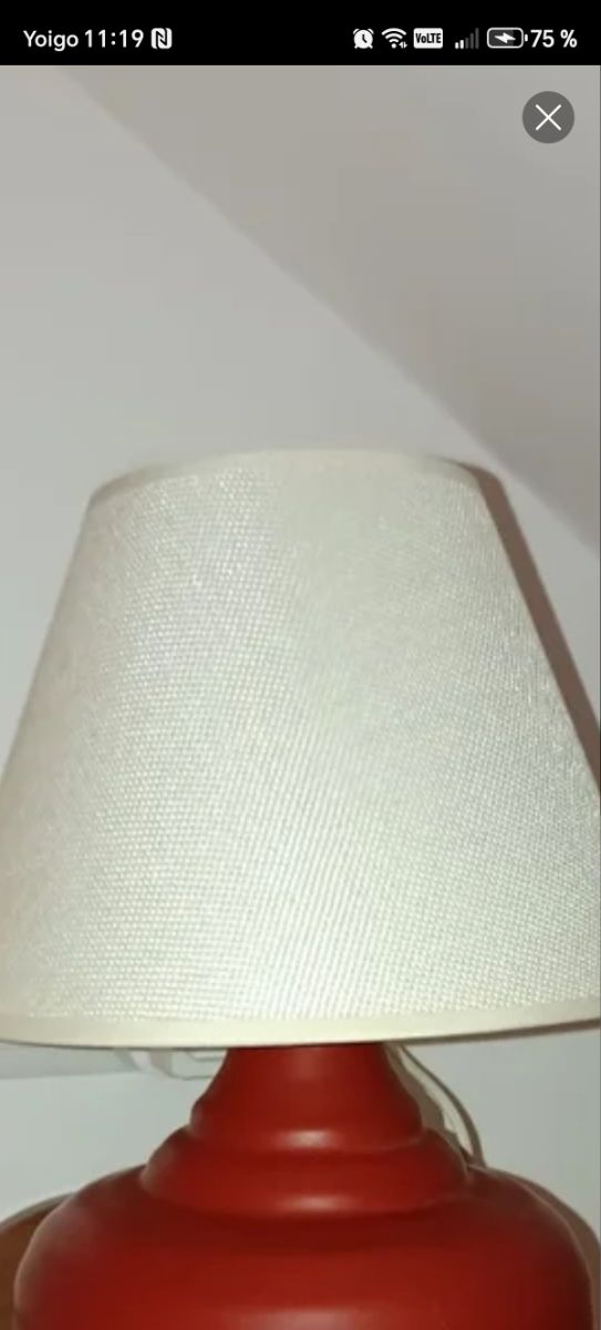 Lampara ceramica roja - Lampara de noche