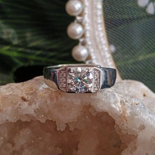 Anillo de moissanita para hombre （unisexo）