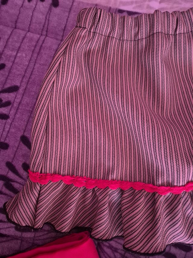 Faldas niña romería: 2 faldas+cinturón