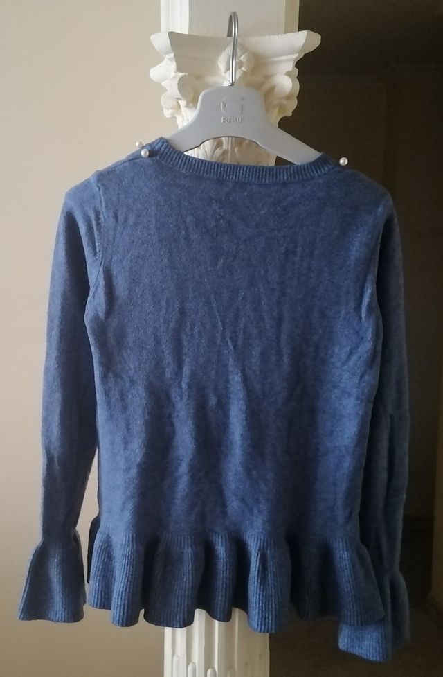 Jersey azul mujer perlas