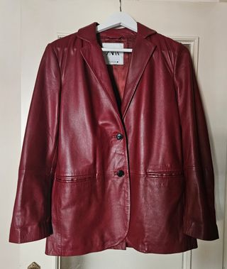 Blazer piel Zara rojo