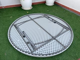 Mesa redonda blanca plegable 2mx2m