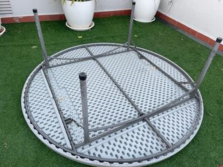 Mesa redonda blanca plegable 2mx2m
