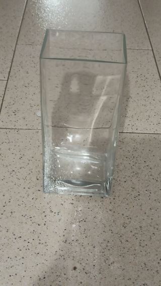 Jarrón Cuadrado Vidrio Transparente