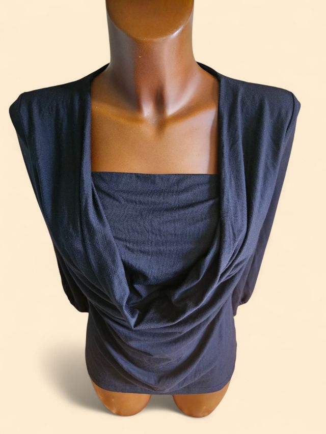 Top Siste's More nero maniche lunghe Made in Italy