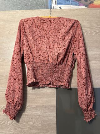 Blusa Shein rosa talla S - puntos negros