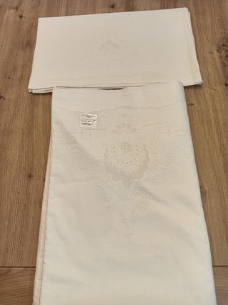 Sábana encimera bordada algodón