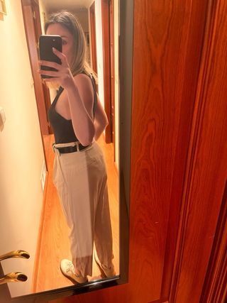 Pantalones anchos beige HM