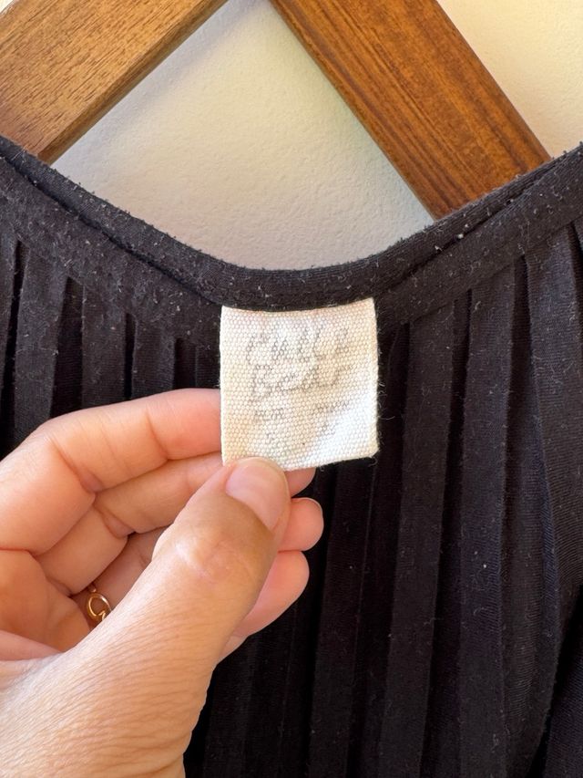 Vestido plisado negro Pull&Bear