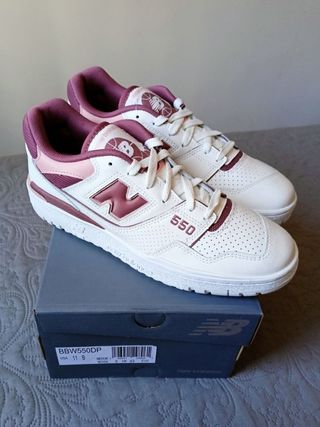 Zapatillas New Balance 550 talla 43 crudo/granate