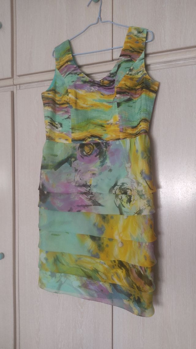 Vestido fiesta estampado multicolor