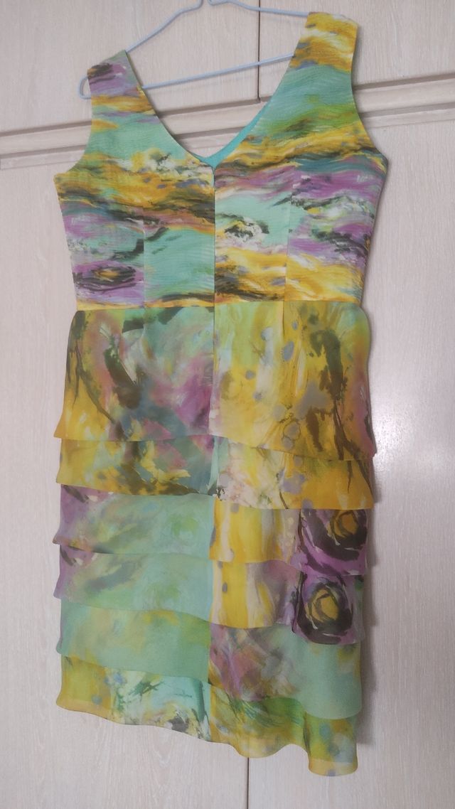 Vestido fiesta estampado multicolor