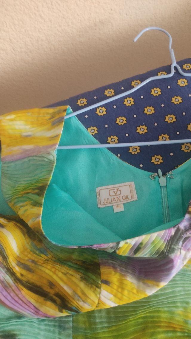 Vestido fiesta estampado multicolor