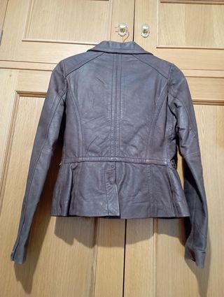 Cazadora americana marrón pelo desmontable