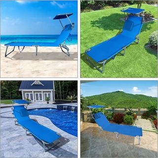 LIQUIDACIÓN! 2xTumbona Plegable 190cm con Toldo