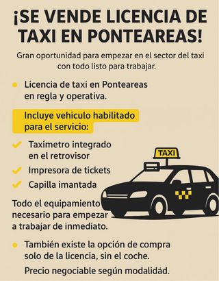 Licencia de taxi en Ponteareas