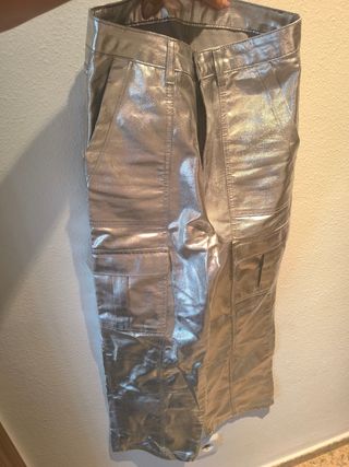 Pantalones plateados mujer -talla 36