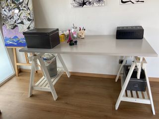 Scrivania Tavolo Legno Bianco
