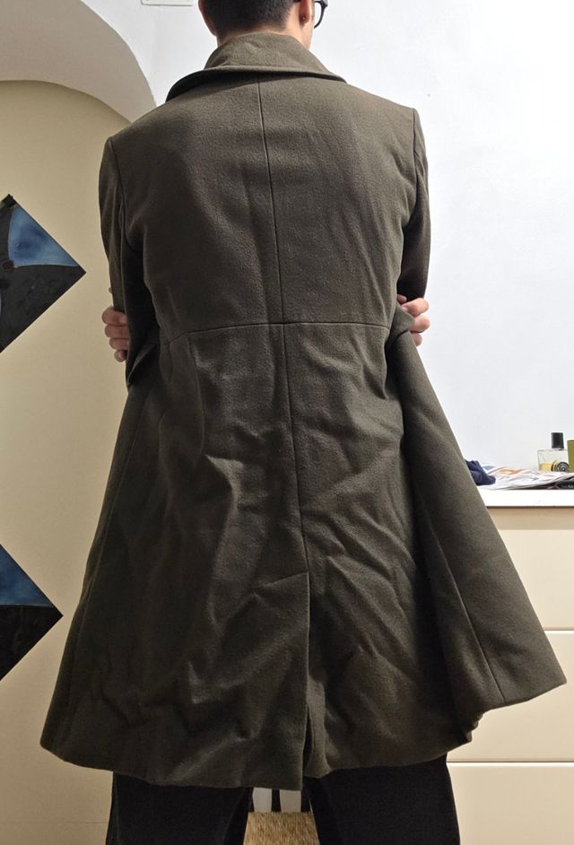 Cappotto doppio petto marrone, verde oliva