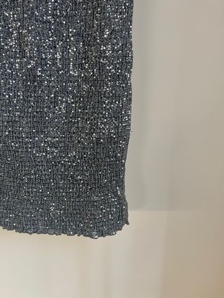 Miniabito argento corto Bershka paillettes donna