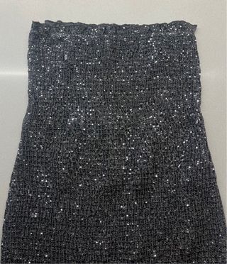 Miniabito argento corto Bershka paillettes donna