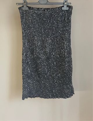 Miniabito argento corto Bershka paillettes donna