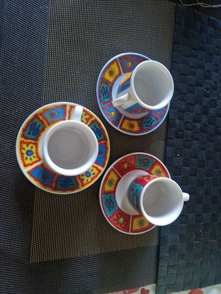 3 Tazzine Caffè Multicolor